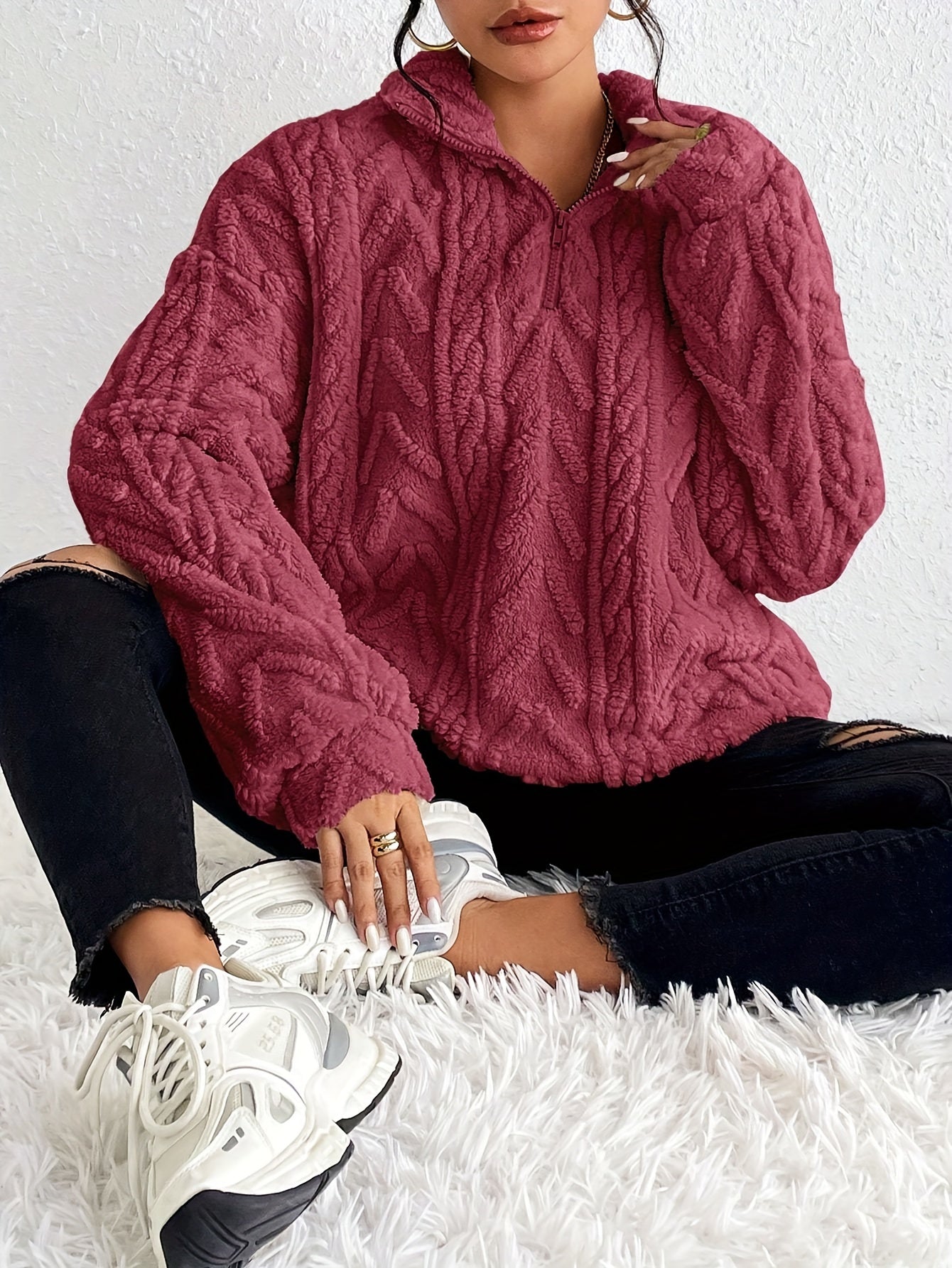 Van Meren Mode | Elegante Fleece Trui