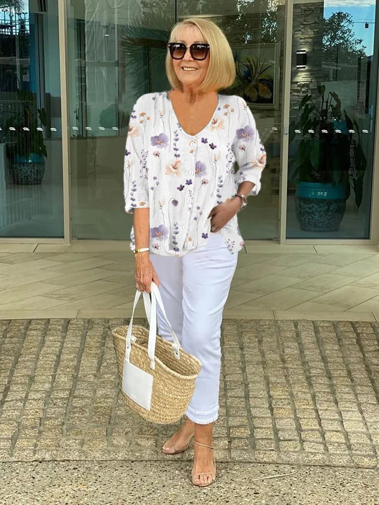 Van Meren Mode | Elegante Bloemenblouse