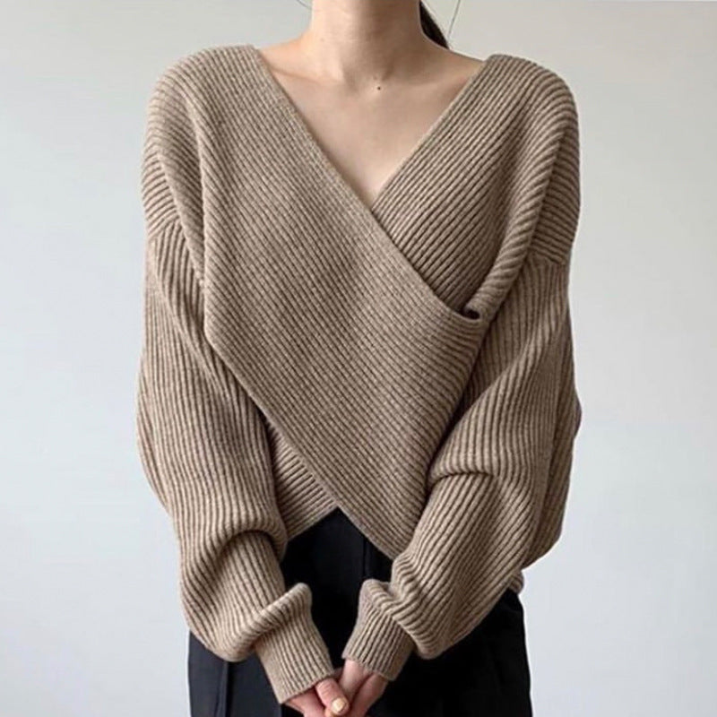 Van Meren Mode | Elegante kruisgebreide trui
