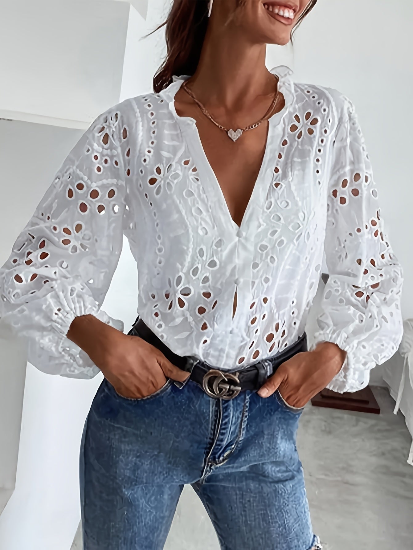 Van Meren Mode | Geborduurde blouse
