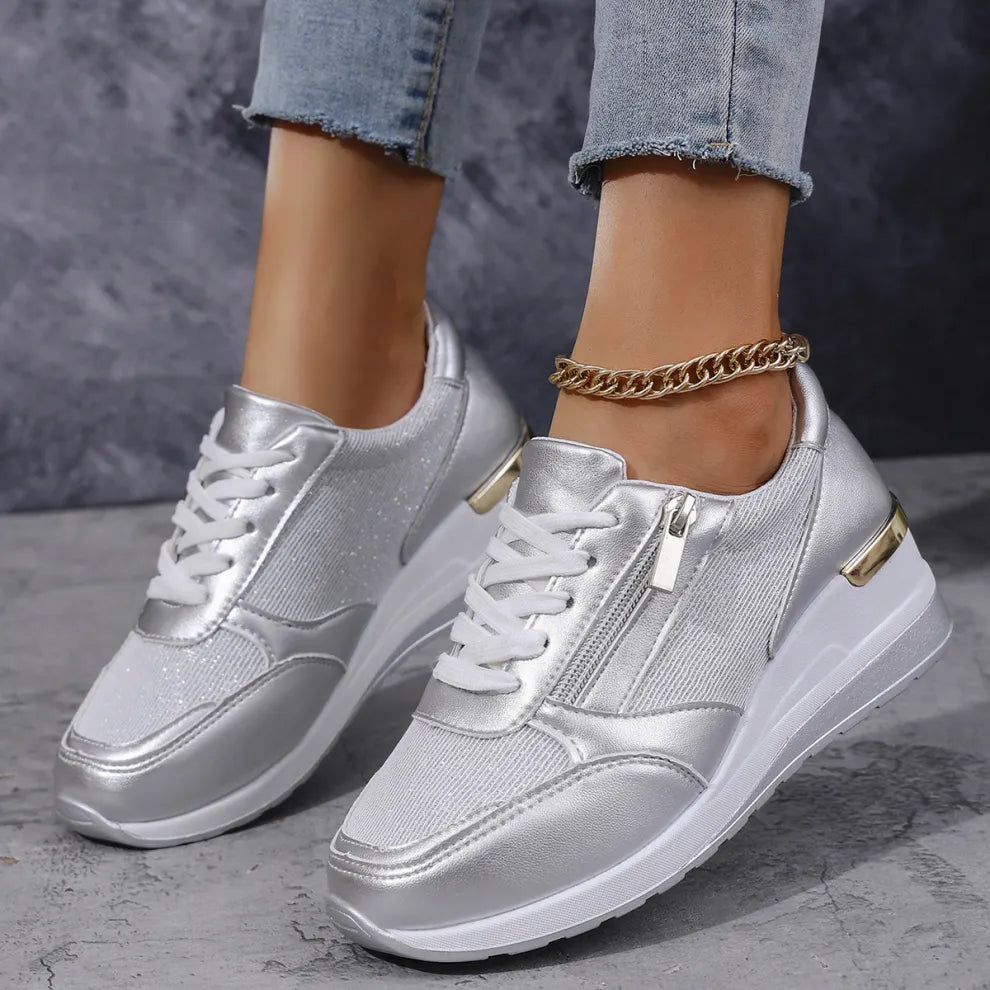 Lena - Sneakers met Veters en Rits