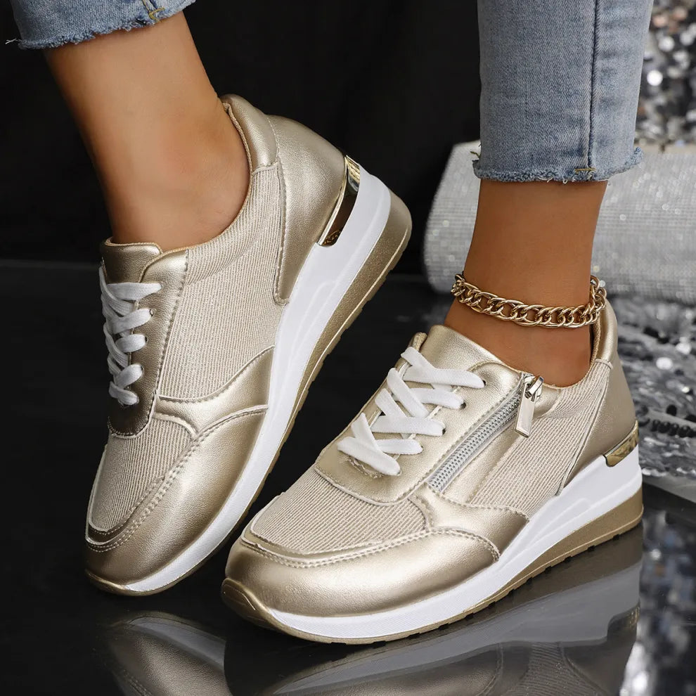 Lena - Sneakers met Veters en Rits