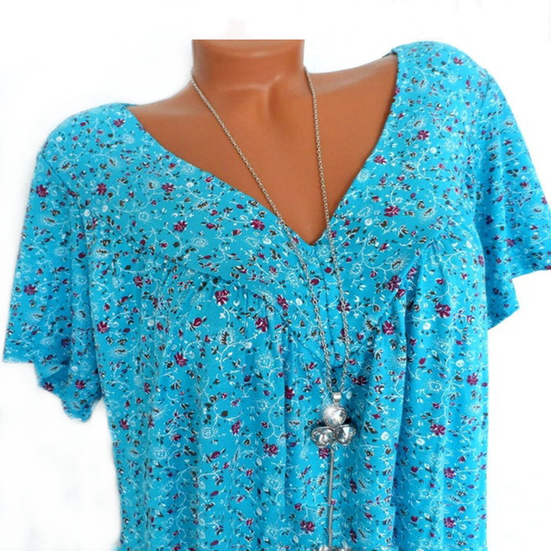 Van Meren Mode | T-shirt Flora met V-hals