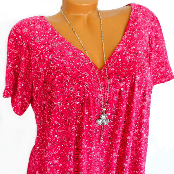 Van Meren Mode | T-shirt Flora met V-hals