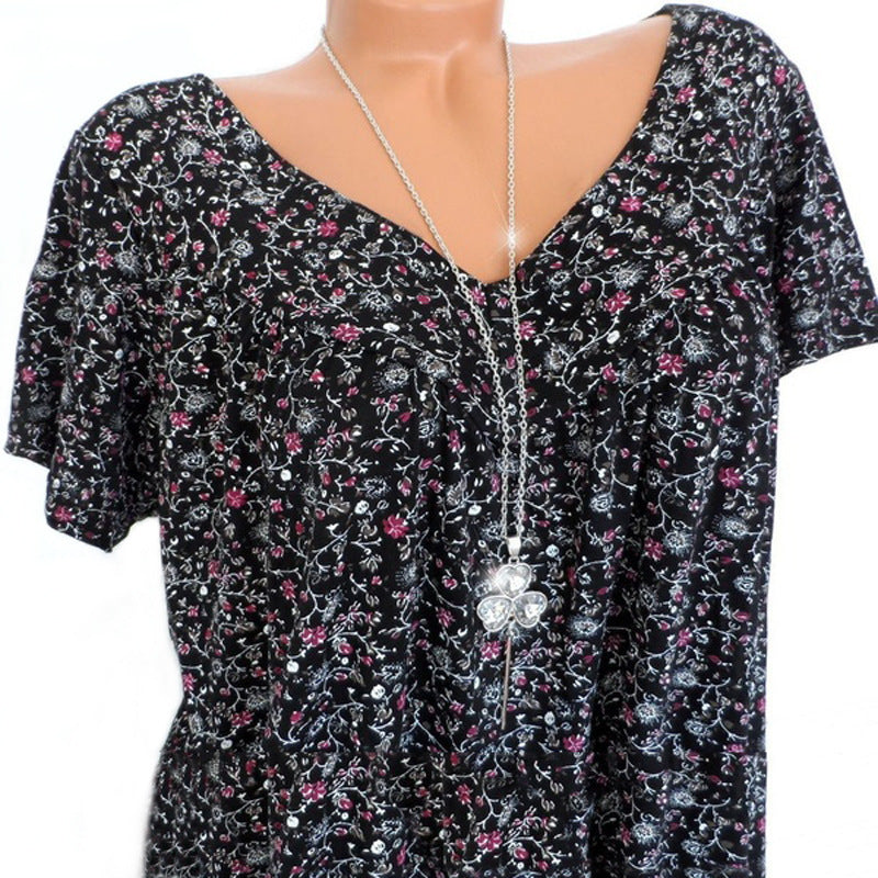 Van Meren Mode | T-shirt Flora met V-hals