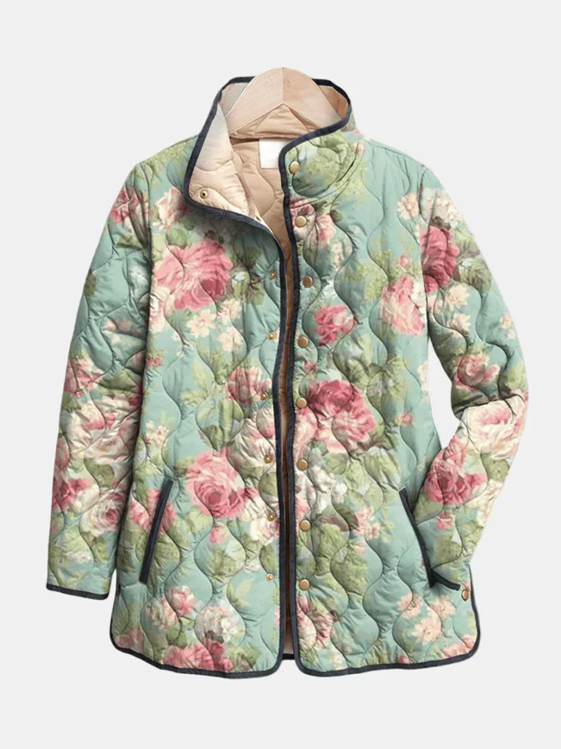 Mila - Gewatteerde Jas met Vintage Bloemenprint