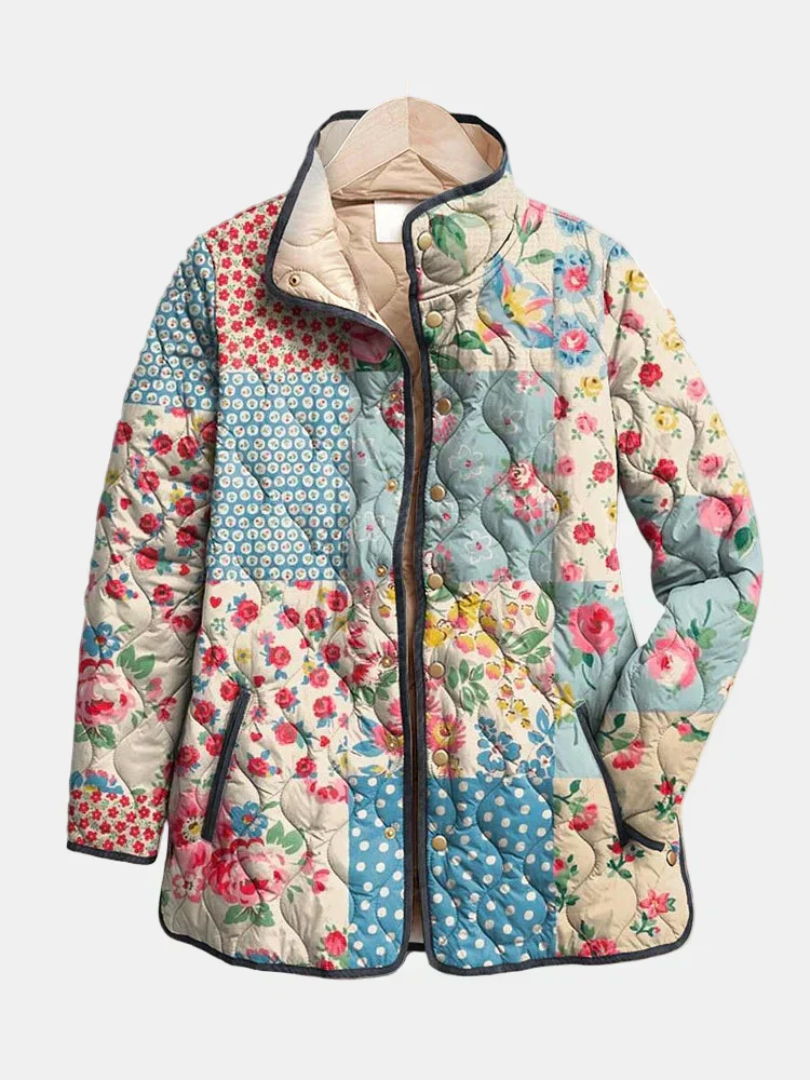 Liora | Gewatteerde Jas met Bloemenprint