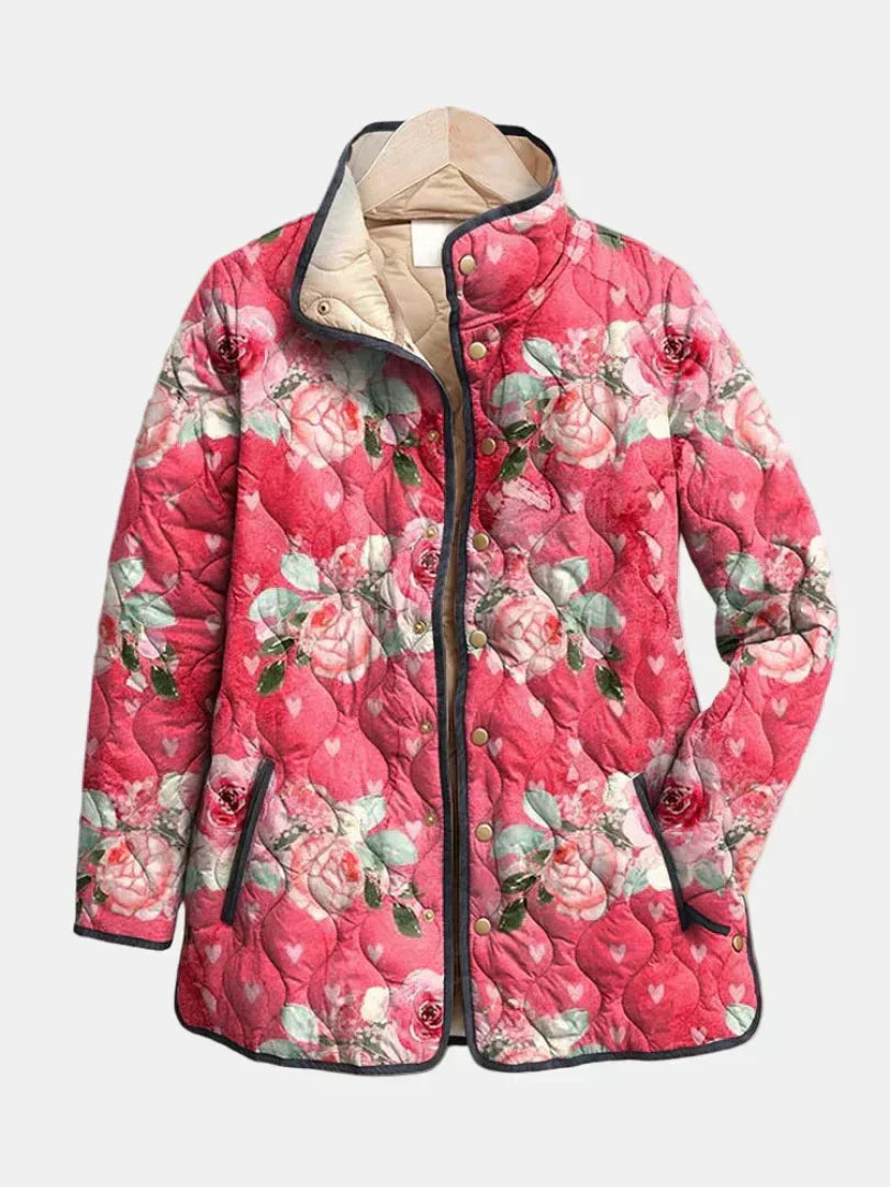 Mila - Gewatteerde Jas met Vintage Bloemenprint