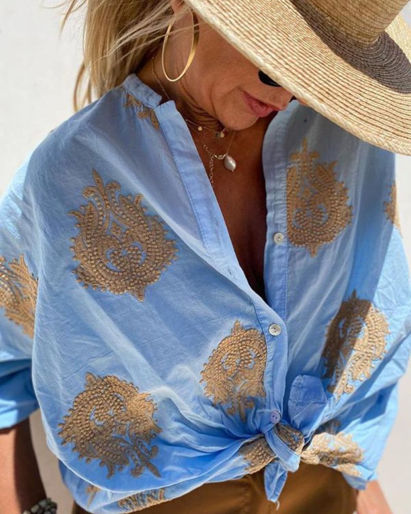 Van Meren Mode | Blouse met sierlijke borduursels