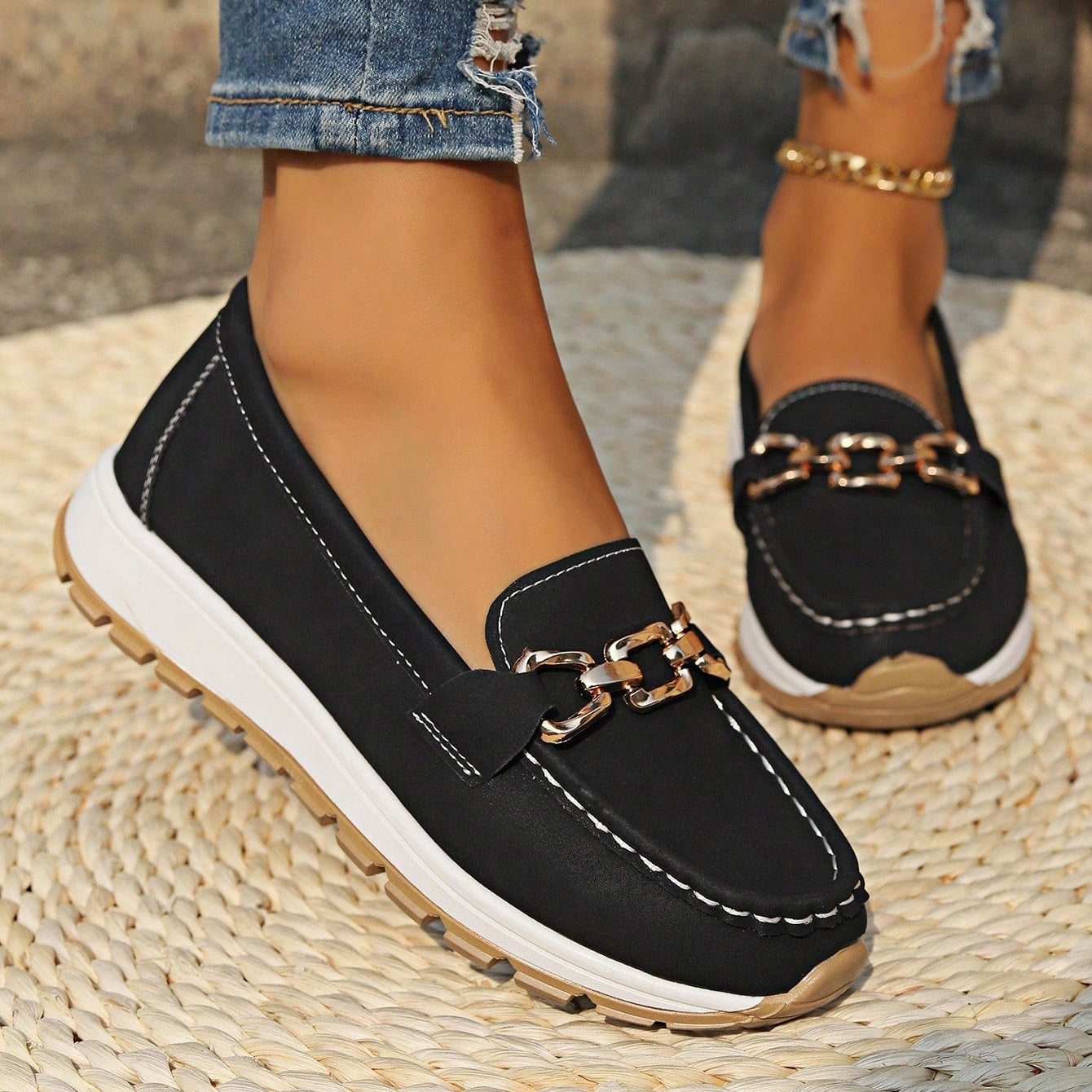 Ella - Platte Loafers met Gesp