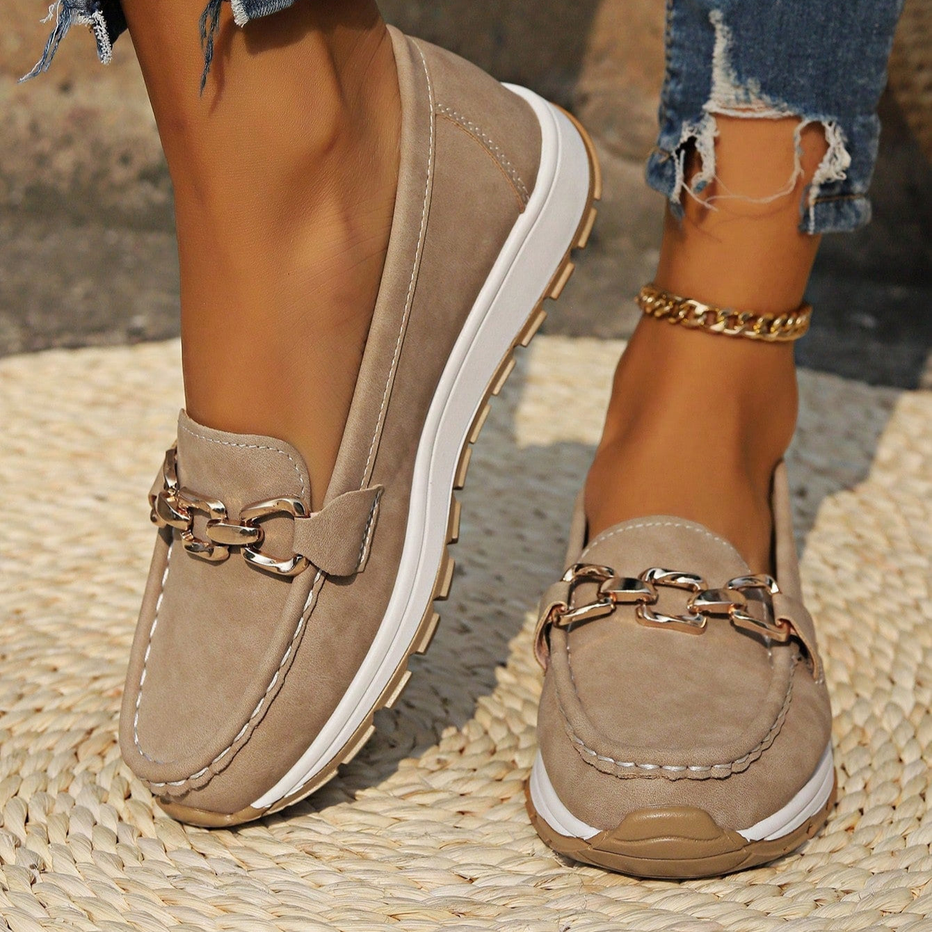 Ella - Platte Loafers met Gesp