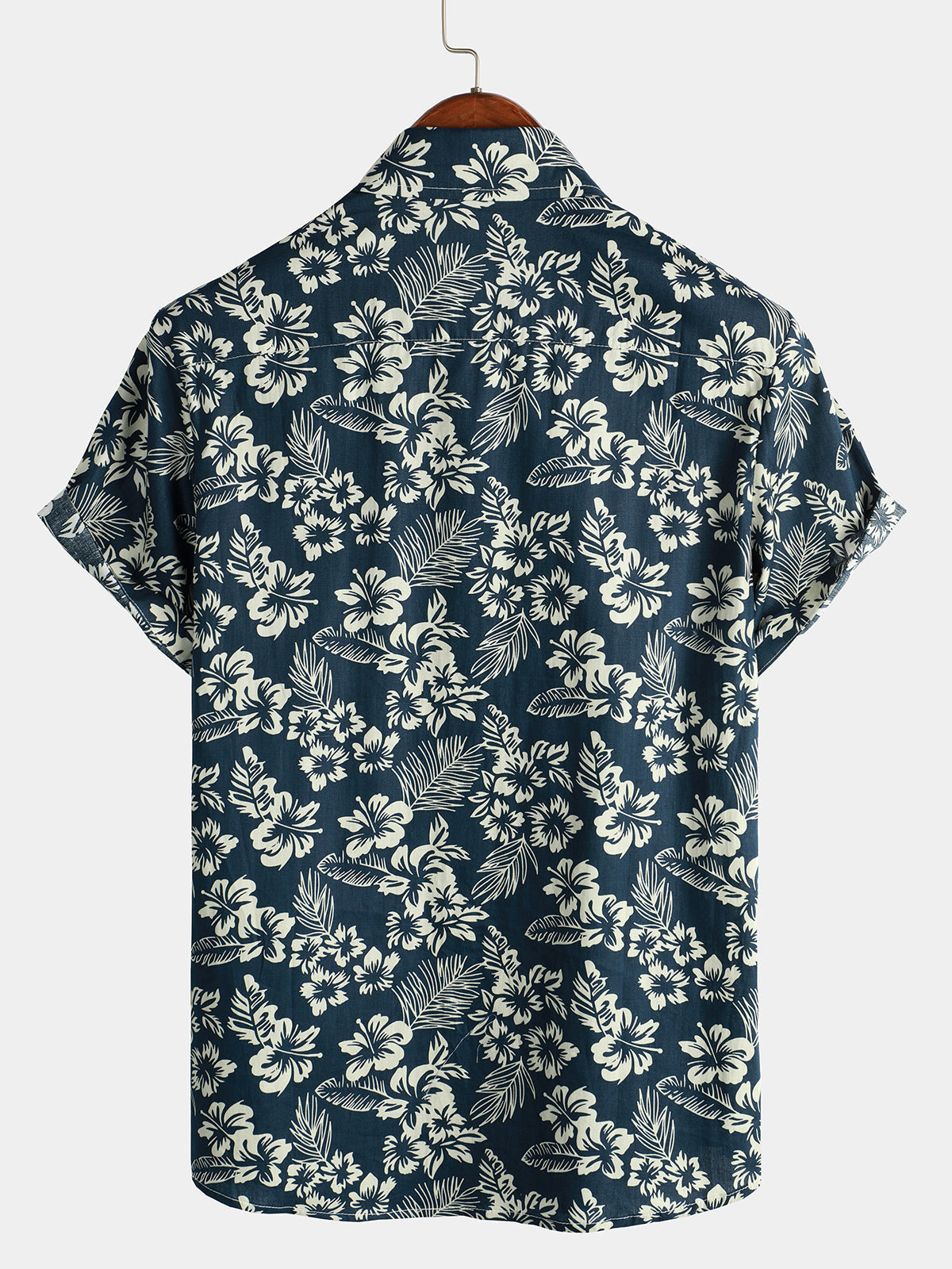 Van Meren Mode | Katoenen Hawaii Overhemd met Korte Mouwen
