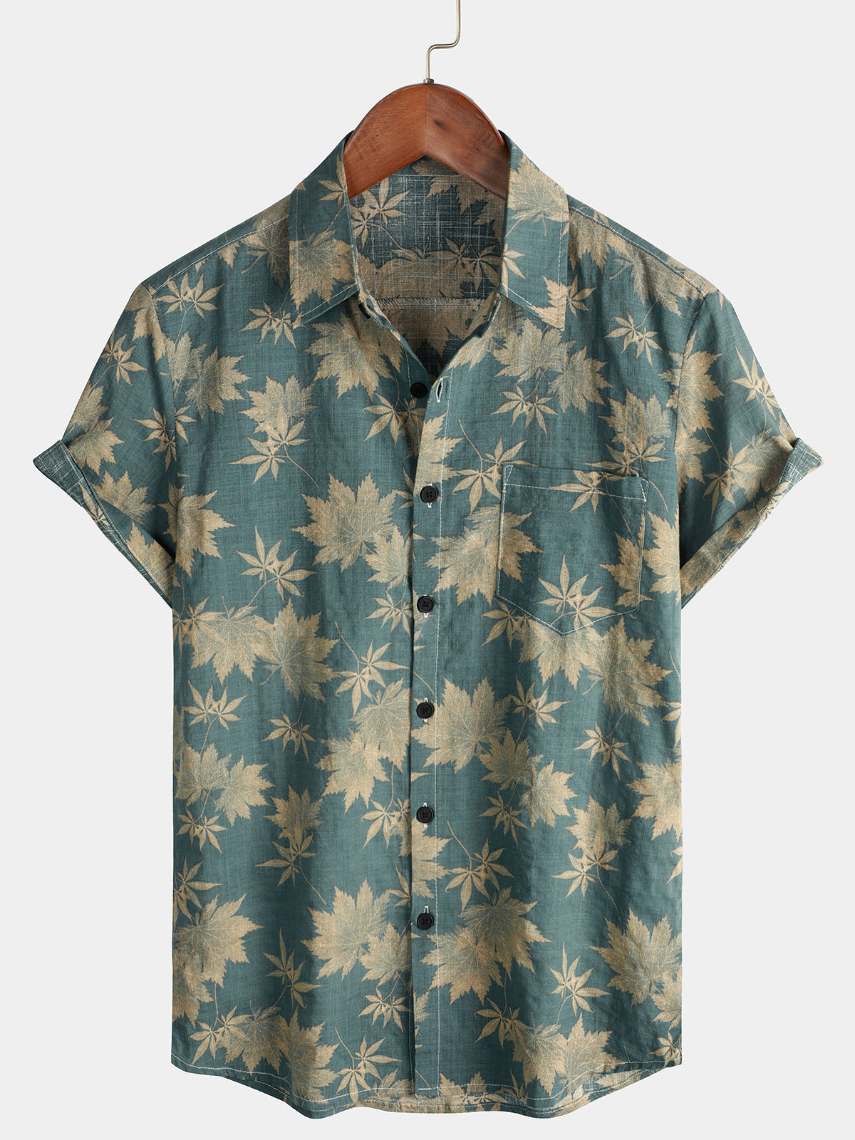 Van Meren Mode | Katoenen Hawaii Overhemd met Korte Mouwen