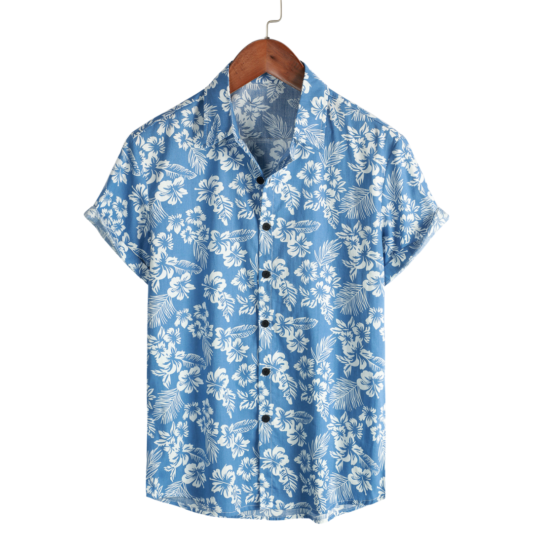 Van Meren Mode | Hawaïblouse met korte mouwen en bloemenpatroon