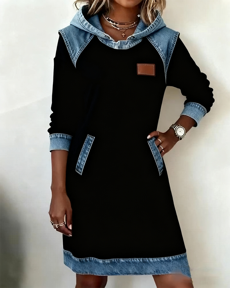 Van Meren Mode | Hoodiejurk met contrasterende details