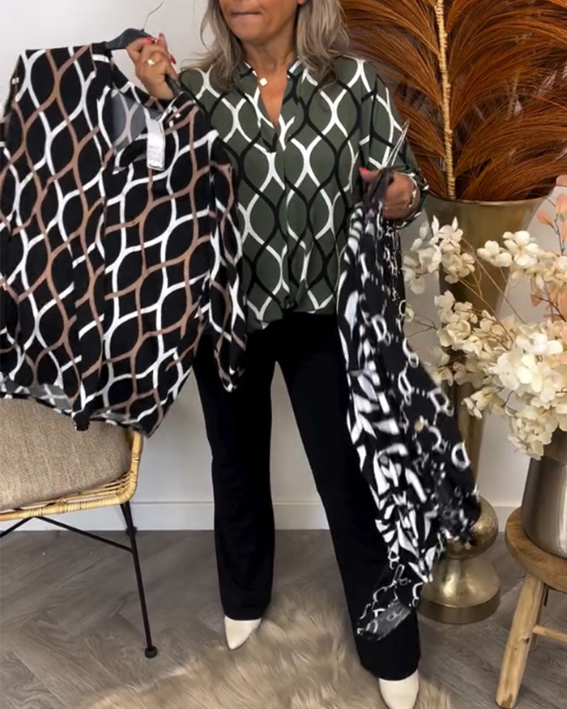 Van Meren Mode | Blouse met Grafische Print