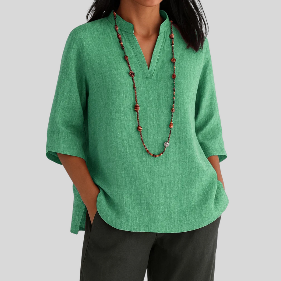 Van Meren Mode | Linnen blouse met relaxte elegantie