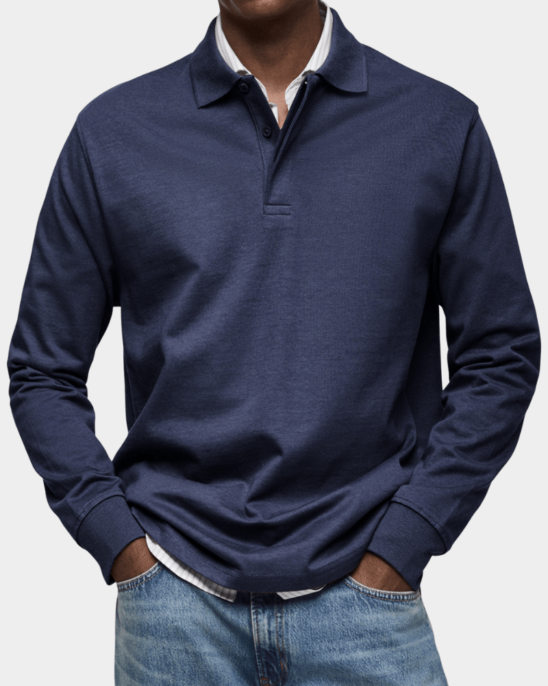 Van Meren Mode | Comfortabele polo met lange mouw