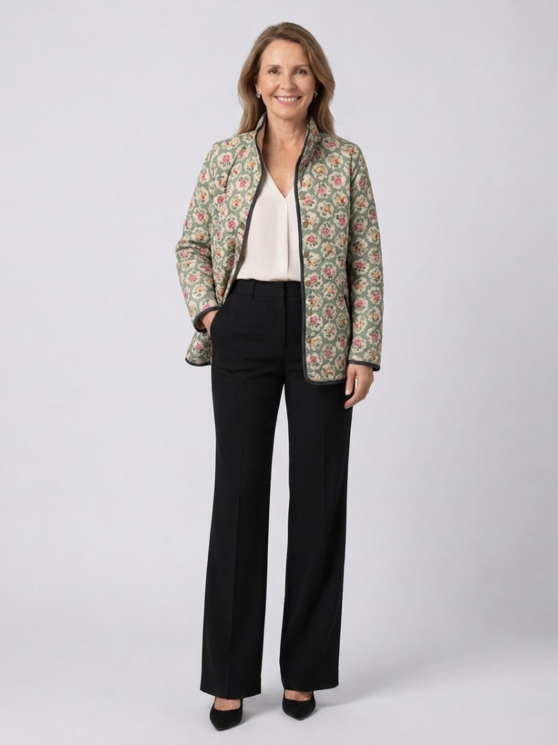 Aveline | Gewatteerde Jas met Vintage Bloemenprint