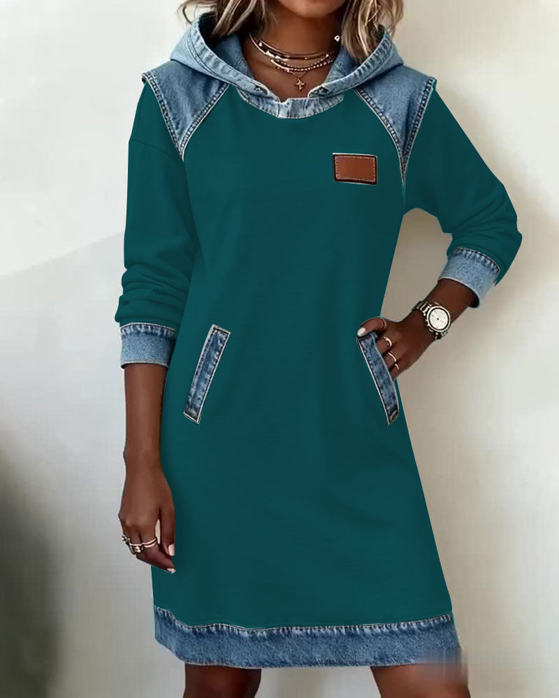 Van Meren Mode | Hoodiejurk met contrasterende details