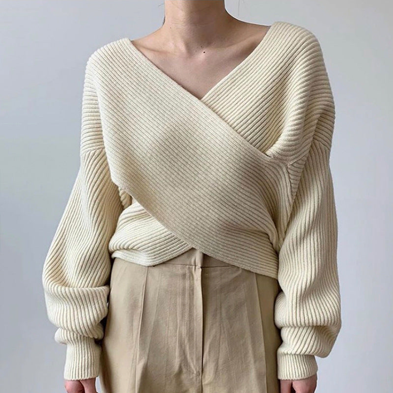 Van Meren Mode | Elegante kruisgebreide trui