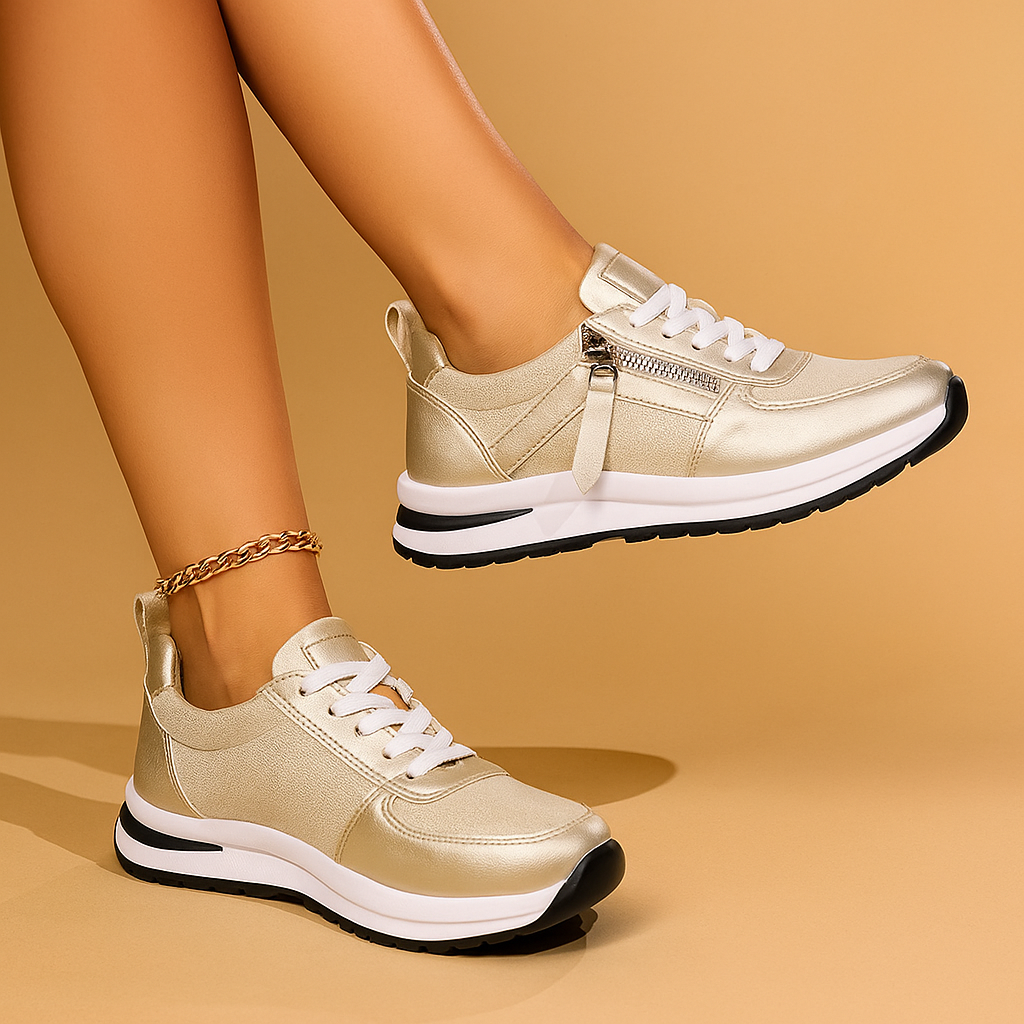Karine | Zip-Up Comfort Sneakers