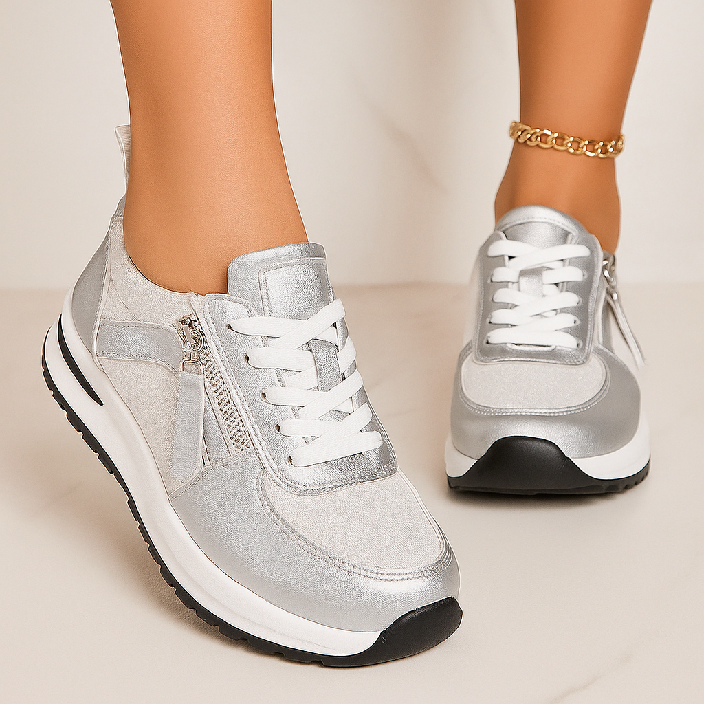 Karine | Zip-Up Comfort Sneakers