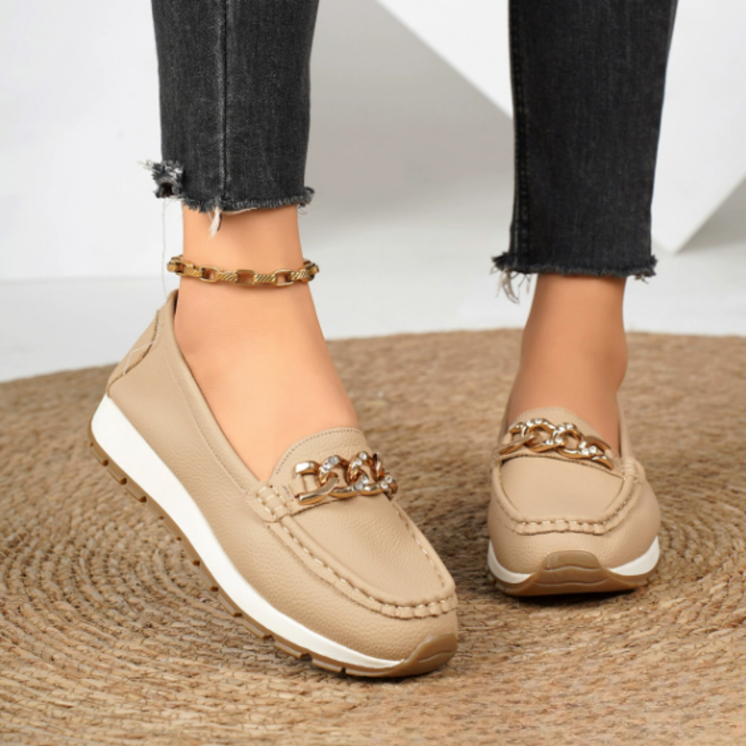 Evelyn - Loafers met Diamant Gesp