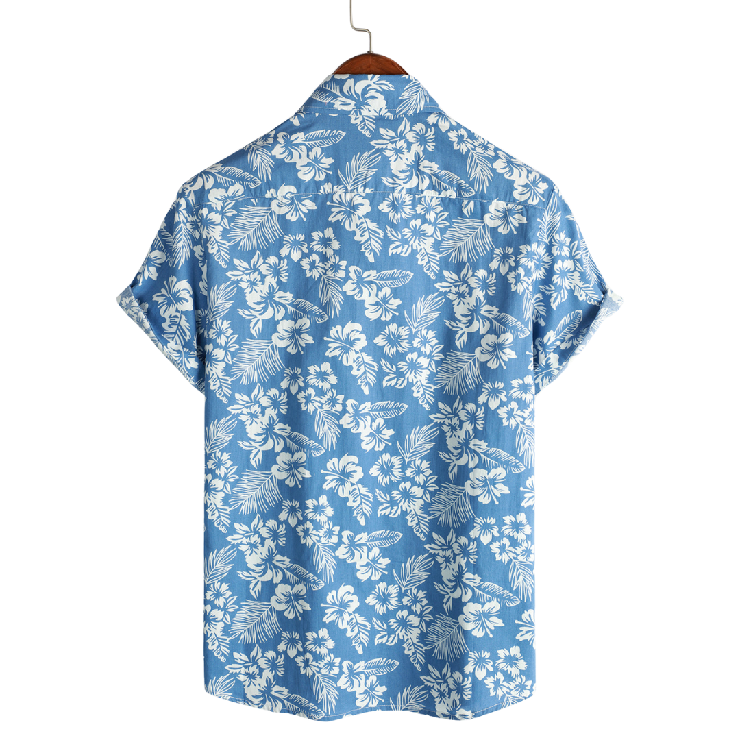 Van Meren Mode | Hawaïblouse met korte mouwen en bloemenpatroon