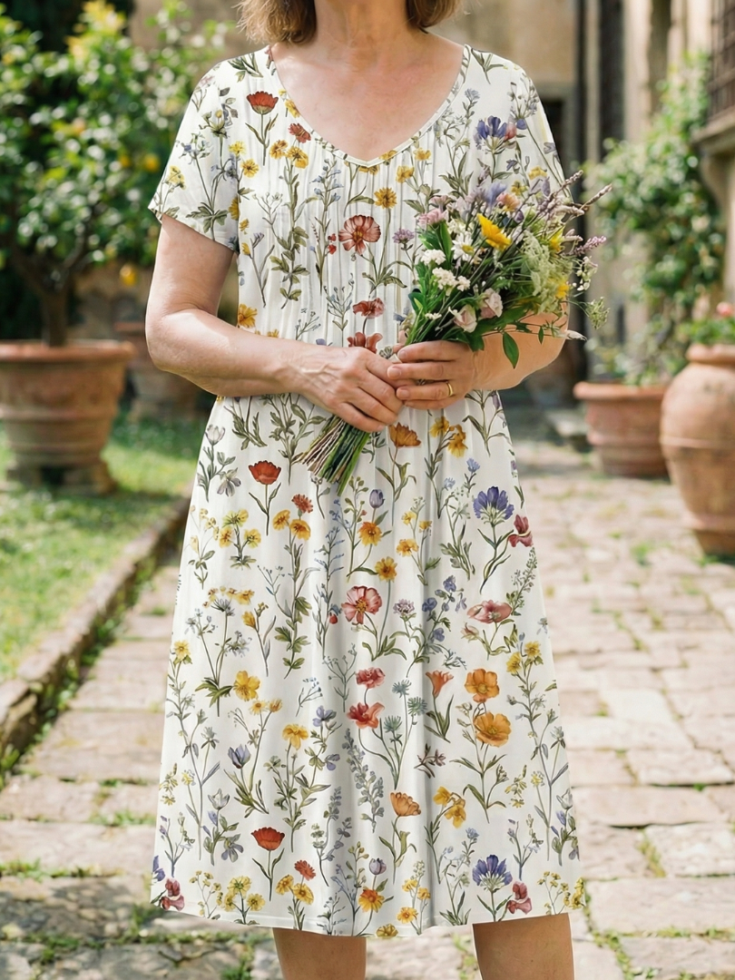 Florence | Jurk met Bloemenveldprint