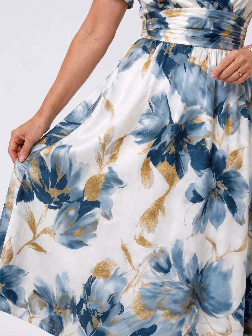 Evans - Floral Print Wrap Midi Dress
