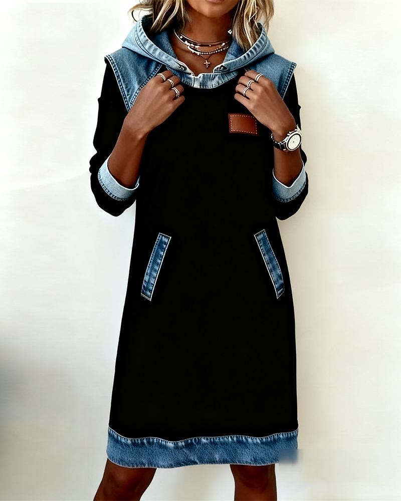 Van Meren Mode | Hoodiejurk met contrasterende details