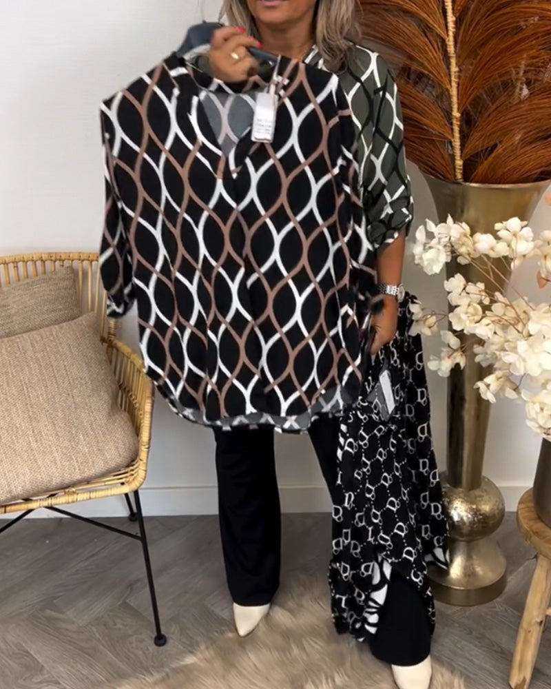Van Meren Mode | Blouse met Grafische Print