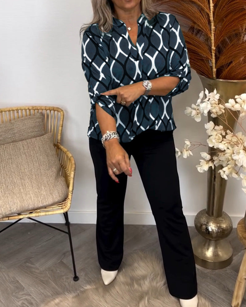 Van Meren Mode | Blouse met Grafische Print
