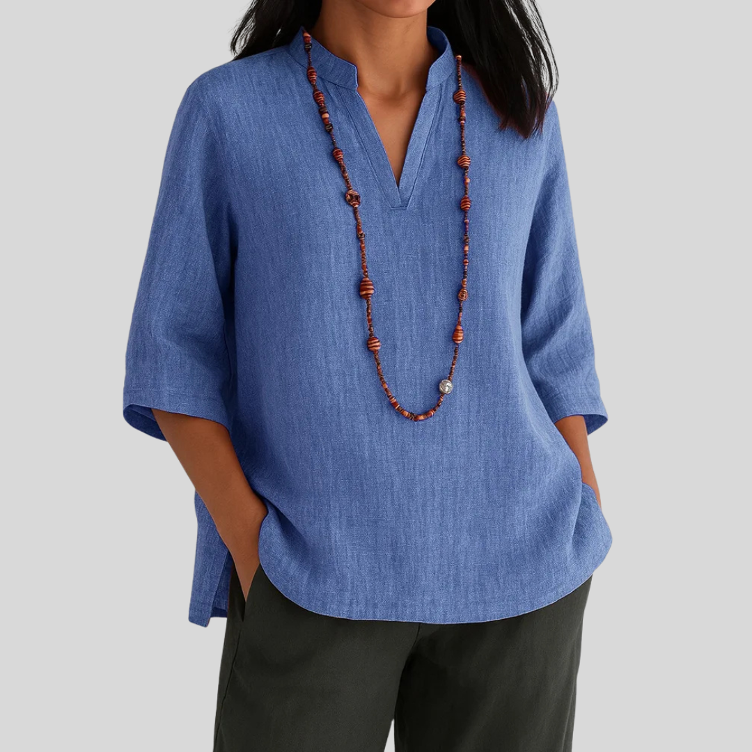 Van Meren Mode | Linnen blouse met relaxte elegantie