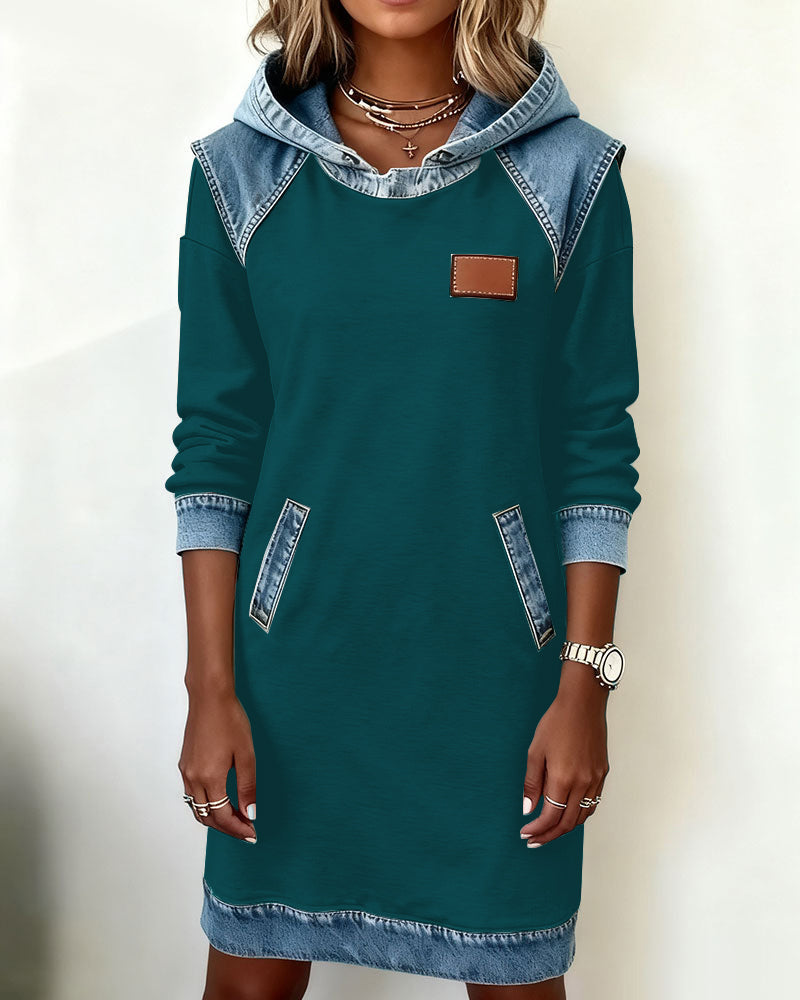 Van Meren Mode | Hoodiejurk met contrasterende details
