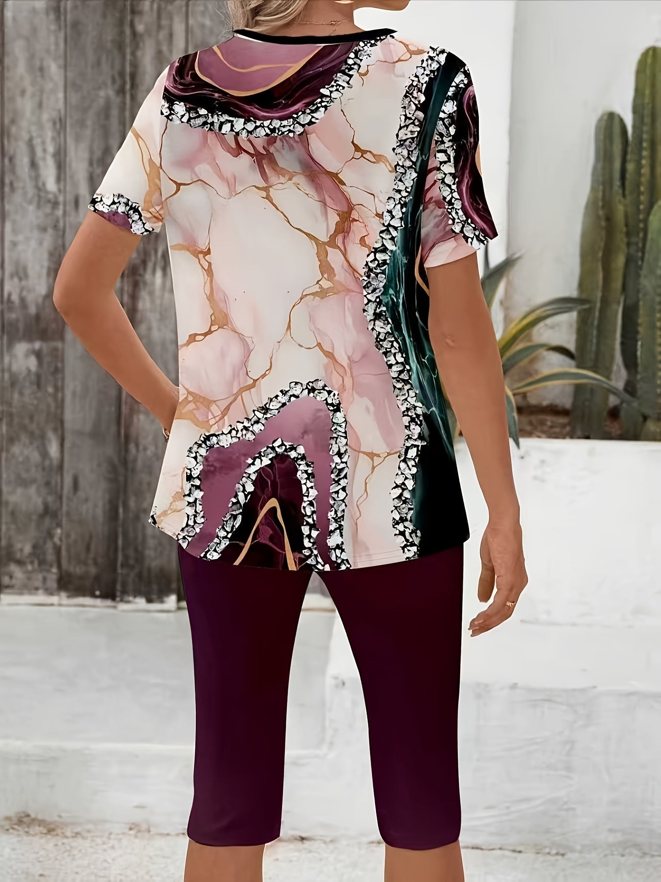 Luna - Printed Two-Piece Stretch Set