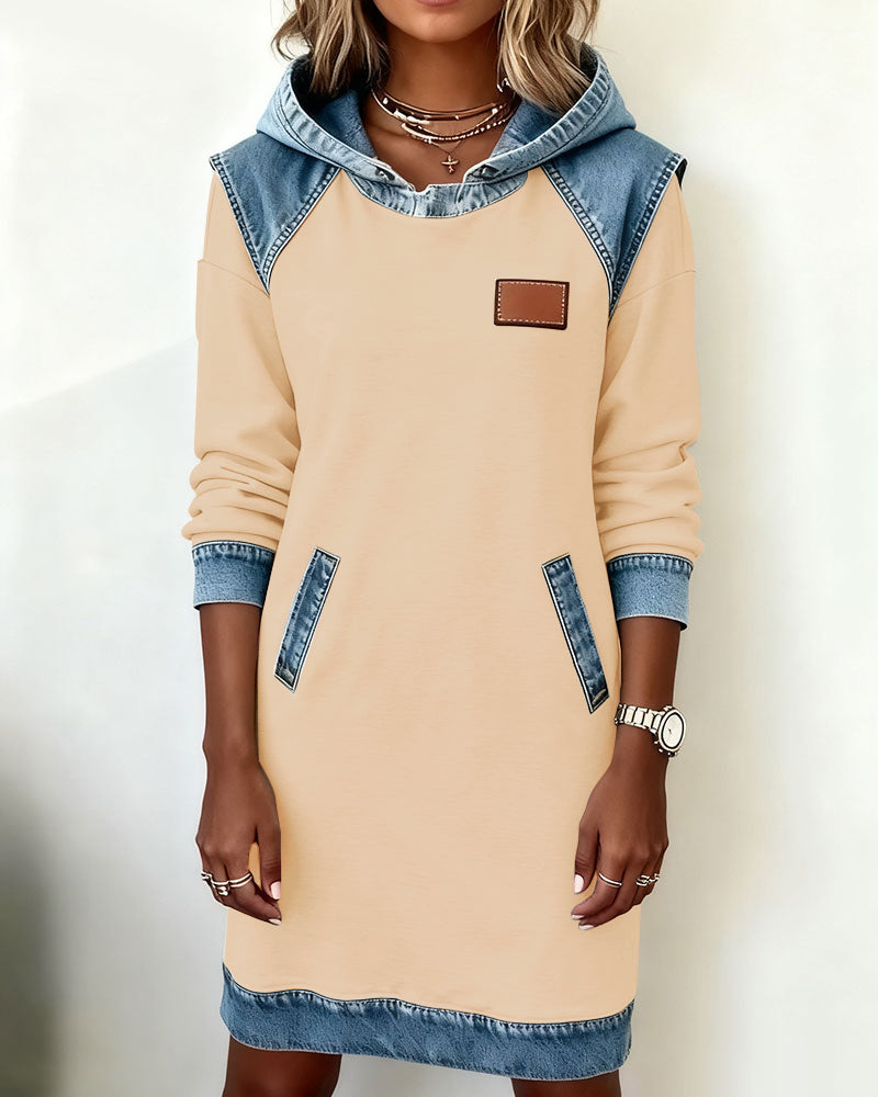 Van Meren Mode | Hoodiejurk met contrasterende details