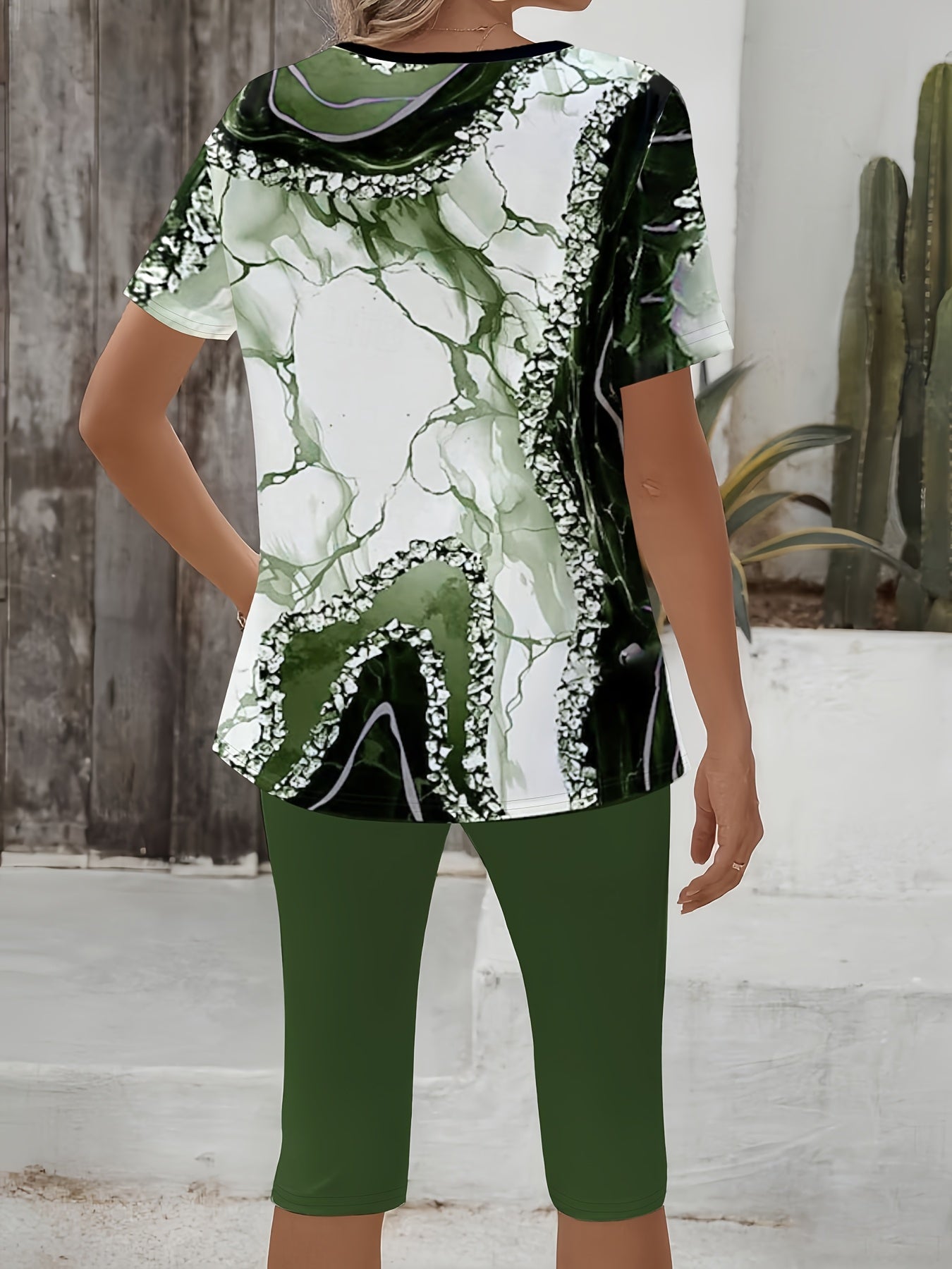 Luna - Printed Two-Piece Stretch Set