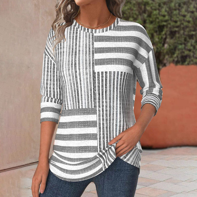 Van Meren Mode | Gestreepte Blouse met Modieuze Twist