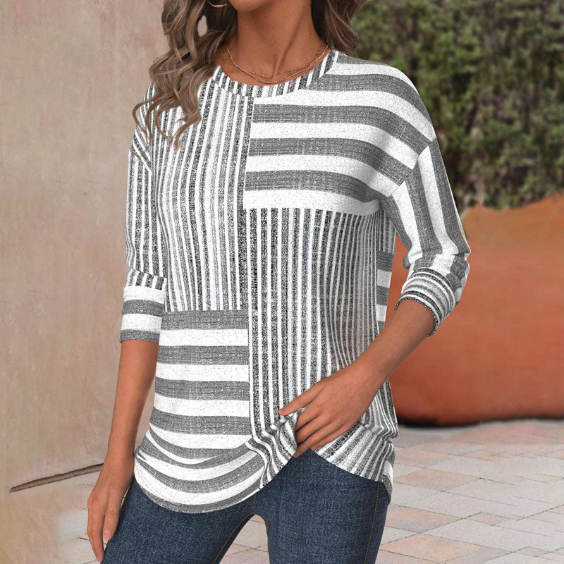 Van Meren Mode | Gestreepte Blouse met Modieuze Twist
