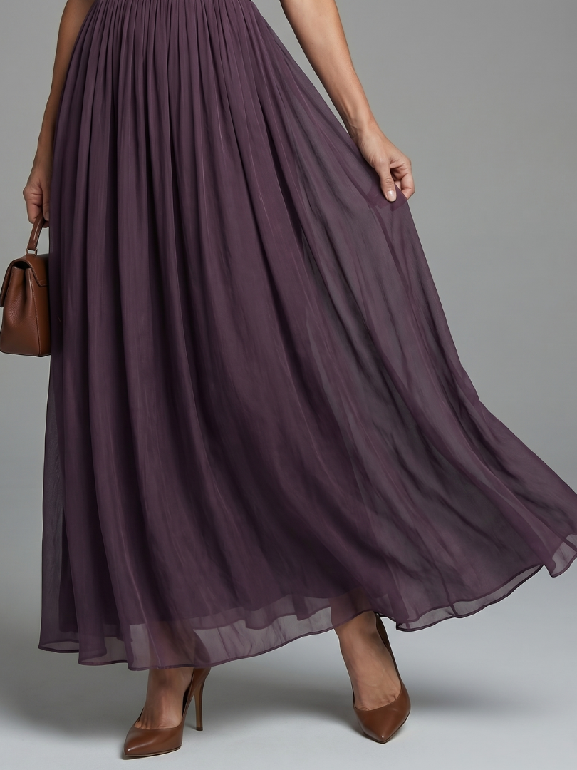 Elia - Gathered Waist Keyhole Maxi Dress