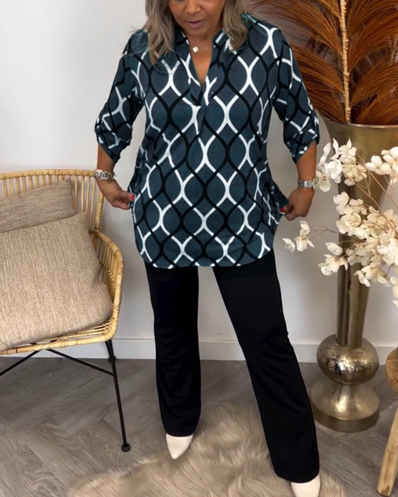 Van Meren Mode | Blouse met Grafische Print