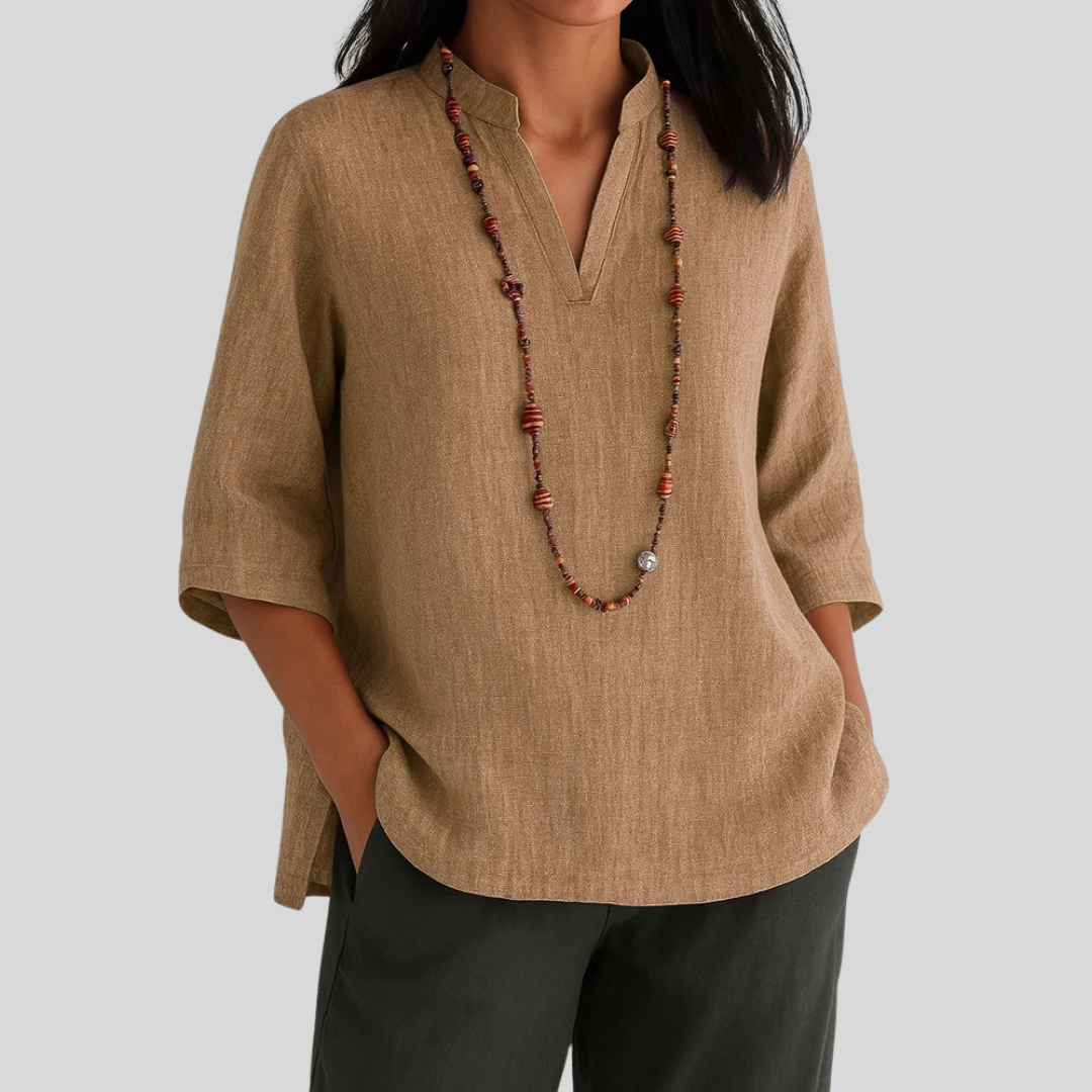 Van Meren Mode | Linnen blouse met relaxte elegantie