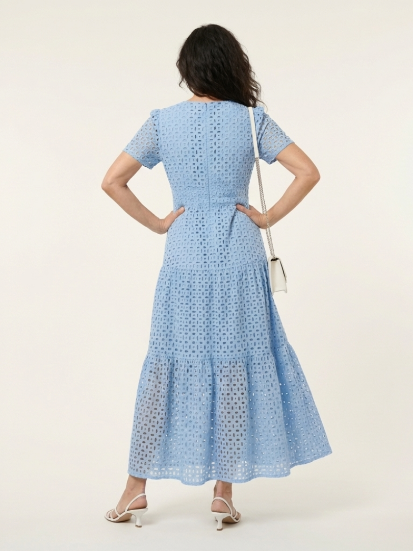 Brielle - V-Neck Short Sleeve Tiered Maxi Dress