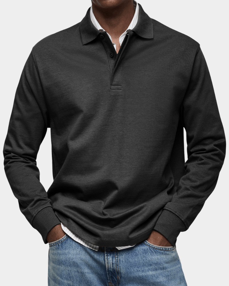 Van Meren Mode | Comfortabele polo met lange mouw