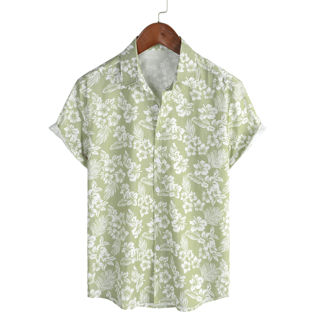 Van Meren Mode | Hawaïblouse met korte mouwen en bloemenpatroon