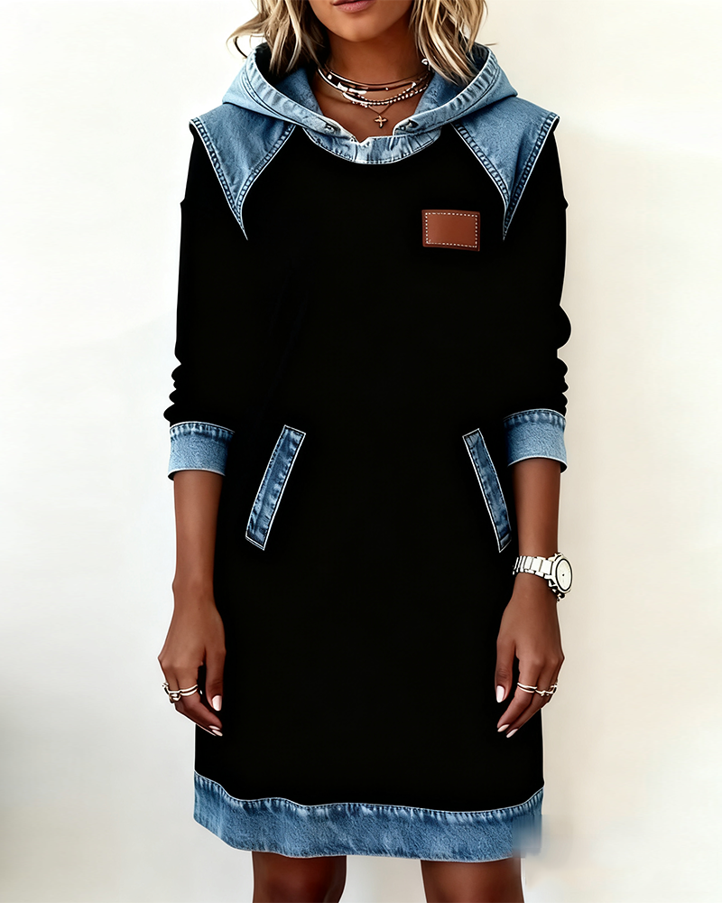 Van Meren Mode | Hoodiejurk met contrasterende details