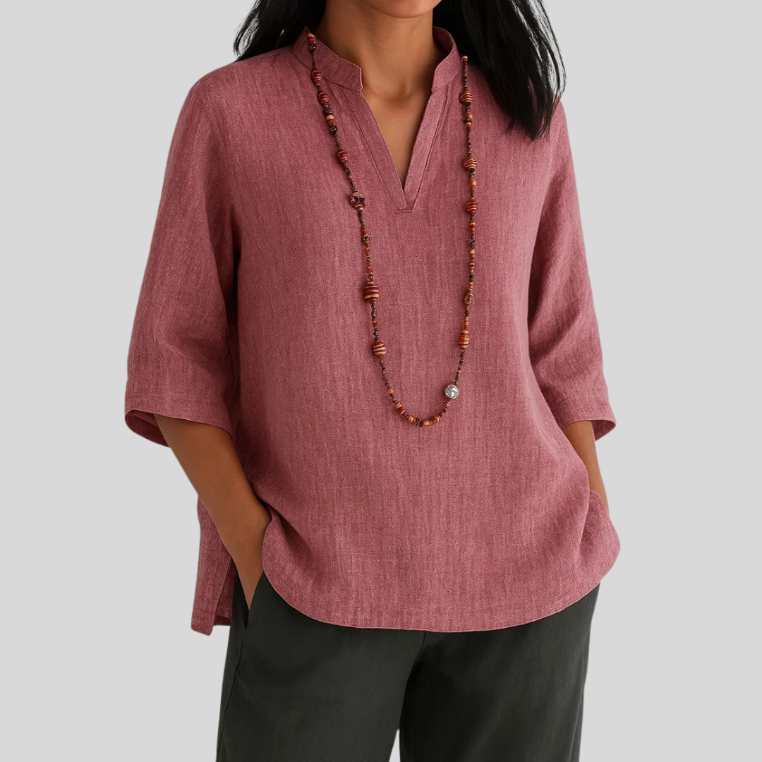 Van Meren Mode | Linnen blouse met relaxte elegantie