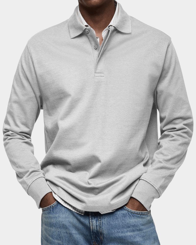 Van Meren Mode | Comfortabele polo met lange mouw